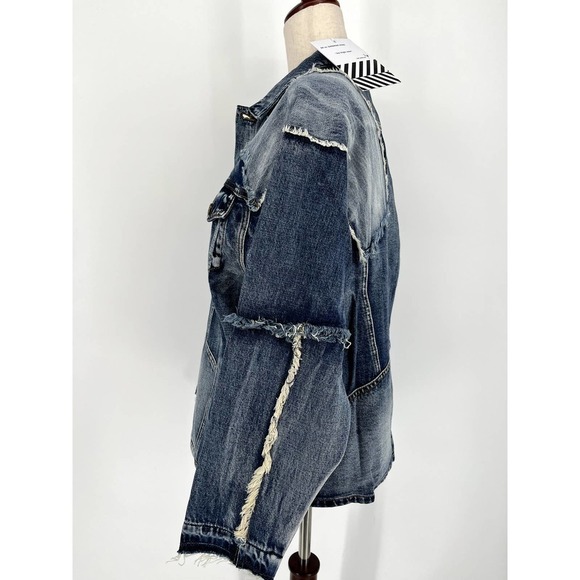 Free PEOPLE X Sandrine Rose Patchwork Jean Jacket Size M NWT - Picture 3 of 14
